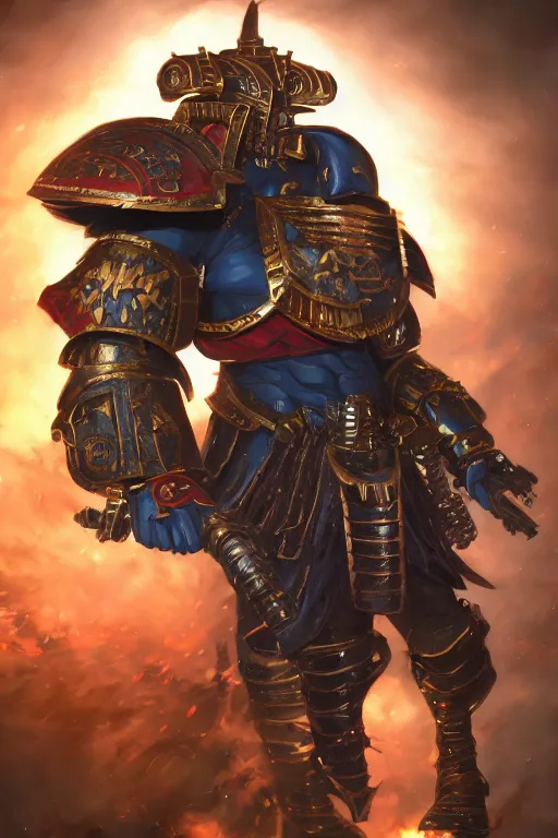 Image similar to armor portrait heros warhammer 4 0 k horus heresy fanart - the primarchs emperor by johannes helgeson animated with vfx concept artist & illustrator global illumination ray tracing hdr fanart arstation zbrush central hardmesh 8 k octane renderer comics stylized