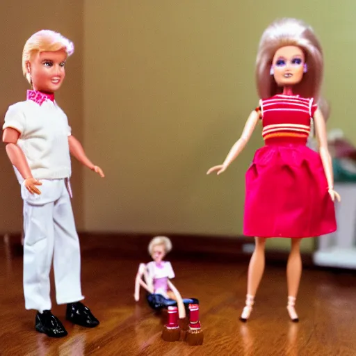 Prompt: 3 5 mm macro photograph of a young donald trump playing w barbie dolls, highly detailed, 4 k