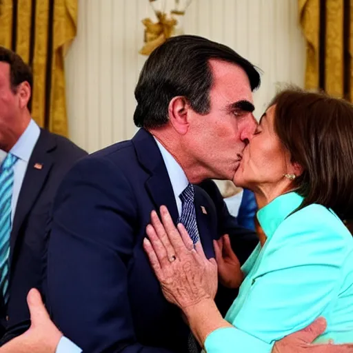 Prompt: joe biden kissing Jair Bolsonaro