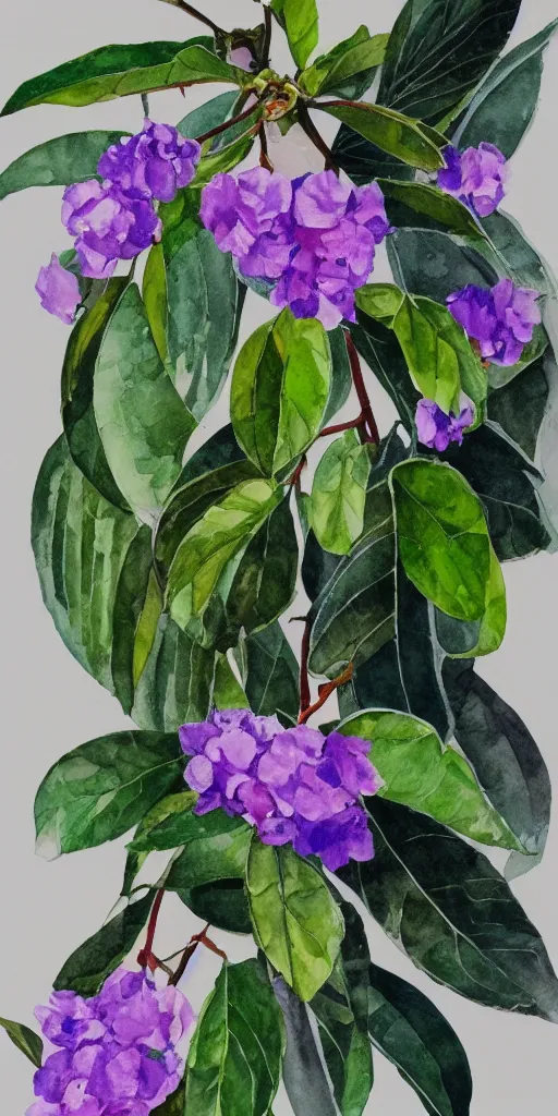Prompt: water color and pen, high resolution, detailed, trending on artstation, tea plant
