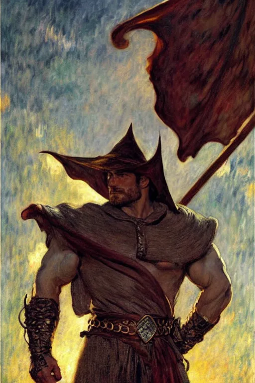 Image similar to henry cavill as dnd wizard, painting by tom of finland, gaston bussiere, craig mullins, j. c. leyendecker, claude monet