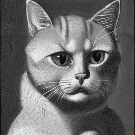 Prompt: portrait of a cat, by michelangelo, renaissance art