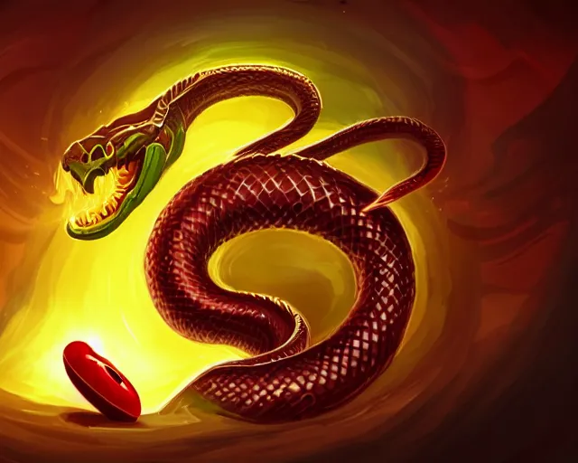 Prompt: eve eating apple satan snake esports logo vector art, logo design, esports, deep focus, d & d, fantasy, intricate, elegant, highly detailed, digital painting, artstation, concept art, matte, sharp focus, illustration, hearthstone,