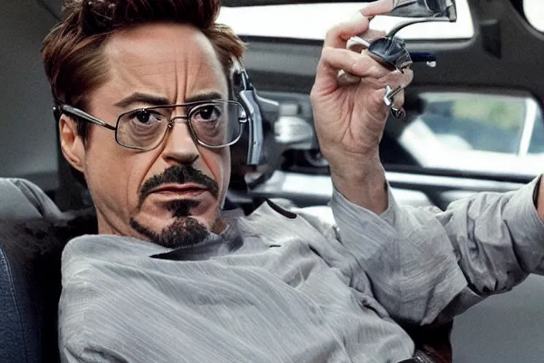 Image similar to robert downey jr as walter white