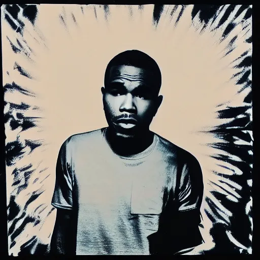 Prompt: frank ocean, by Andy Warhol