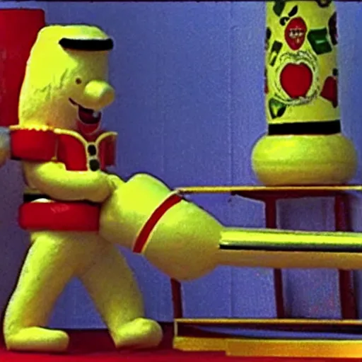 Image similar to mr peanut as a real life person being crushed to death by a huge nutcracker. he is in excruciating pain. high definition. extremely gory. graphic horror. ultra realistic. grainy vhs quality.