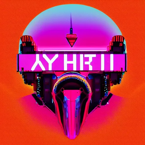 Image similar to synthwave album cover, made in powerpoint with clipart, trending on artstation, highly detailed