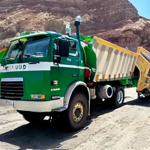 Image similar to dump truck taking a selfie