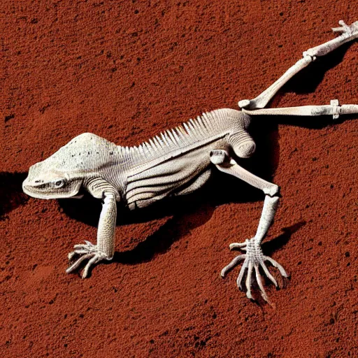 Image similar to a chameleon skeleton on mars