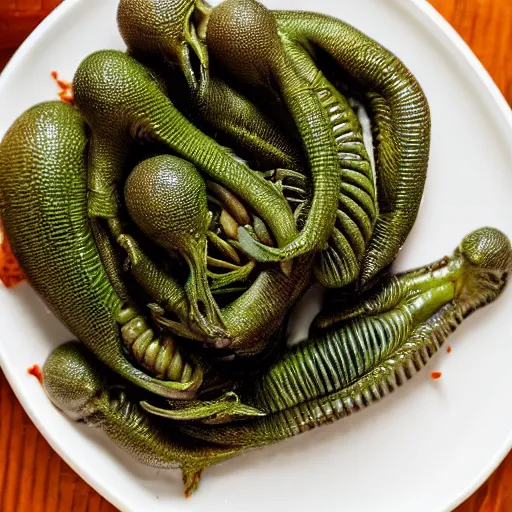 Prompt: photo of alien food