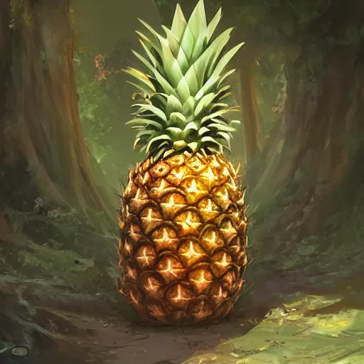 Image similar to tree that looks like pineapple, made by stanley artgerm lau, wlop, rossdraws, james jean, andrei riabovitchev, marc simonetti, yoshitaka amano, artstation, cgsociety