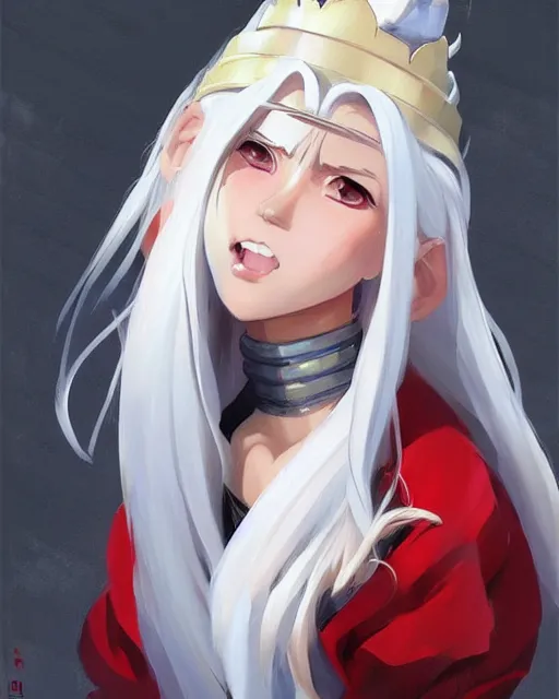 Prompt: inuyasha with white hair and crown, art by michael garmash and ilya kuvshinov and magali villeneuve, anime, cute - fine - face, pretty face, beautiful bone structure, digital painting, realistic shaded perfect face, artstation, concept art, sharp focus, illustration, ultra detailed, 4 k,