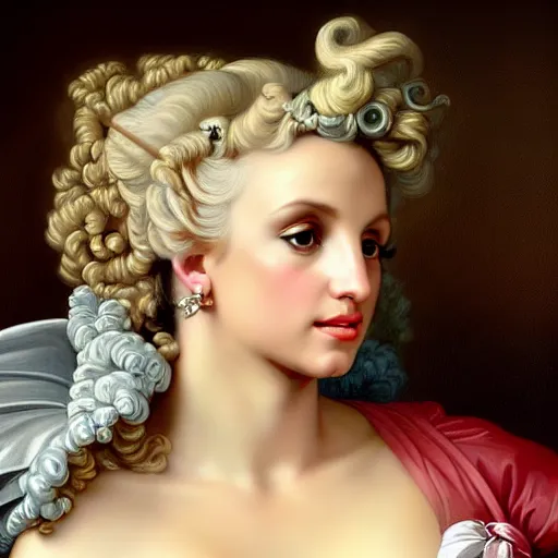 Prompt: A fantasy style portrait painting of britney spears, in the style of François Boucher, Oil Painting, hyperrealistic, render, Regal, Refined, Detailed Digital Art, RPG portrait, Michael Cheval, William-Adolphe Bouguereau, Walt Disney (1937), dynamic lighting, Highly Detailed, Cinematic Lighting, Unreal Engine, 8k, HD