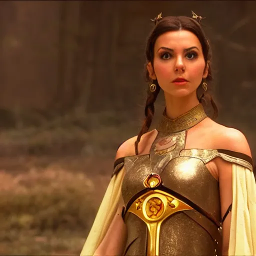 Image similar to victoria justice as princess padme in star wars episode 3, 8 k resolution, cinematic lighting, anatomically correct