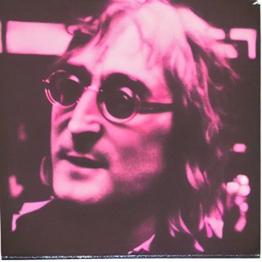 Image similar to john lennon in pink paradise, polaroid photo, perfect photo, photo pinterest