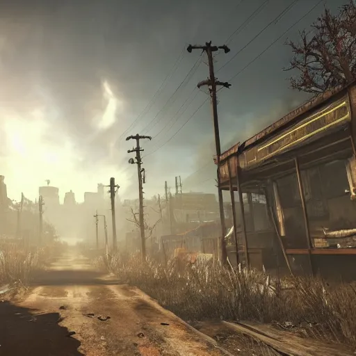 Prompt: fallout 4 taking place in a lucid dream