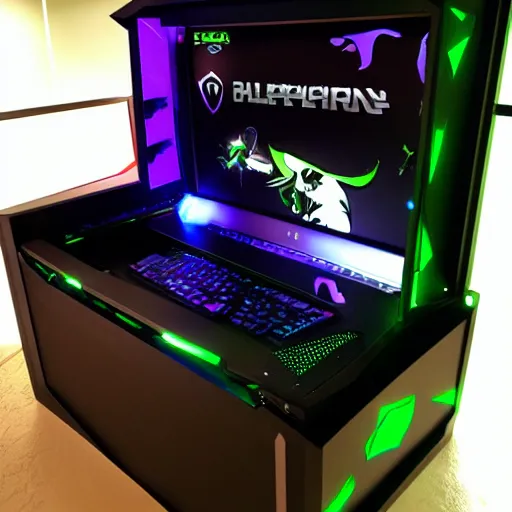Image similar to Gamer coffin made by Razor, alienware