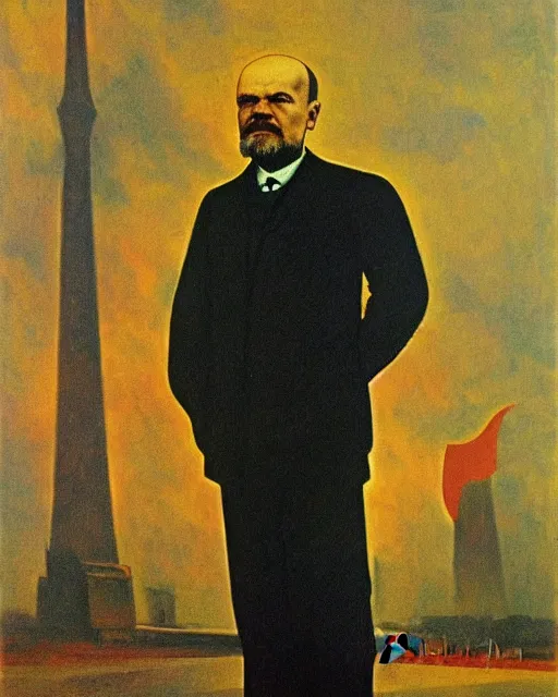 Image similar to vladimir illich lenin, leader of the world proletariat, socialist realism, art art, good quality