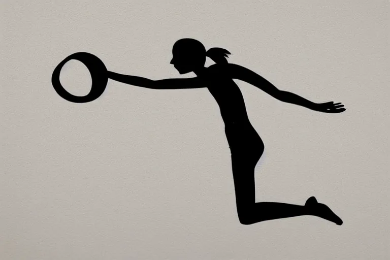 Image similar to beautiful serene volleyball player, healing through motion, life, minimalistic golden and ink airbrush painting on white background