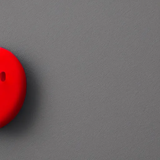 Image similar to Very tiny red alarm clock that looks like the iOS emoji and has the same colors, 3D clay render, 4k UHD, white background, isometric top down left view, diffuse lighting, zoomed out very far