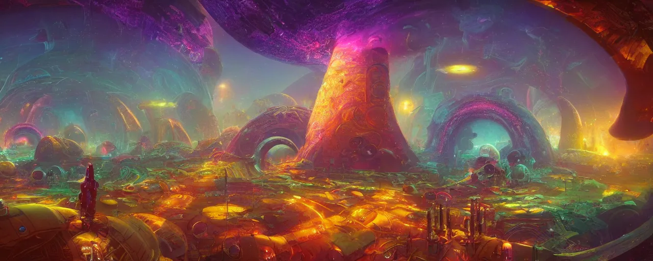 Prompt: ” torus world, [ art by paul lehr, cinematic, detailed, epic, widescreen, opening, establishing, mattepainting, photorealistic, realistic textures, octane render ] ”