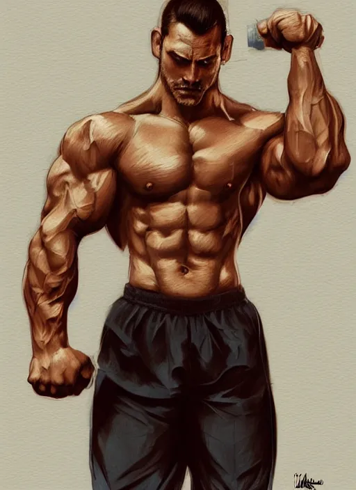 Image similar to gigachad luigi going to the gym by ilya kuvshinov, bodybuilder ernest khalimov, super mario bros symmetrical face concept art, hyper realistic, intricate, elegent, highly detailed, digital painting, concept art, smooth, sharp, focus, illustration, art by artgerm and greg rutkowski and alphonse mucha, artstation