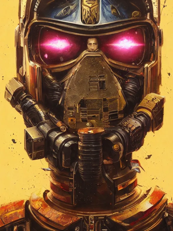 Prompt: art portrait of space marine, 8 k, by tristan eaton, stanley artgermm, tom bagshaw, greg rutkowski, carne griffiths, trending on deviantart, face enhance, hyper detailed, minimalist cinematic lighting, trending on artstation, 4 k, hyperrealistic, focused, extreme details, unreal engine 5, cinematic, masterpiece, full of colour,