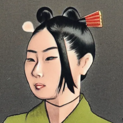 Prompt: chinese woman, odango ponytails, wearing eyepatch, formal uniform