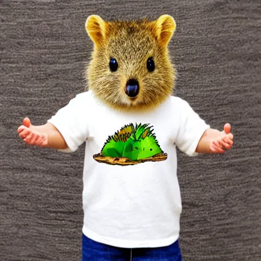 Image similar to a quokka wearing a hawaii shirt