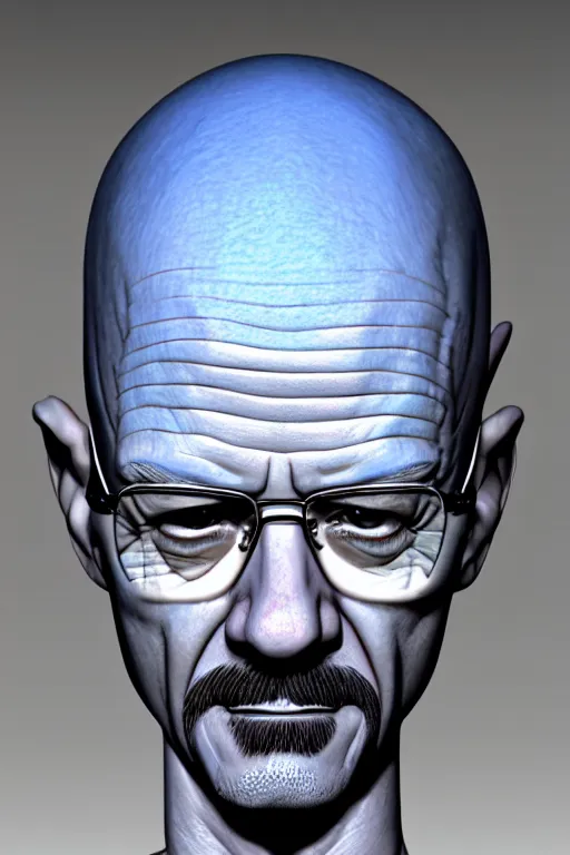 Image similar to walter white megamind, photorealistic, highly detailed,