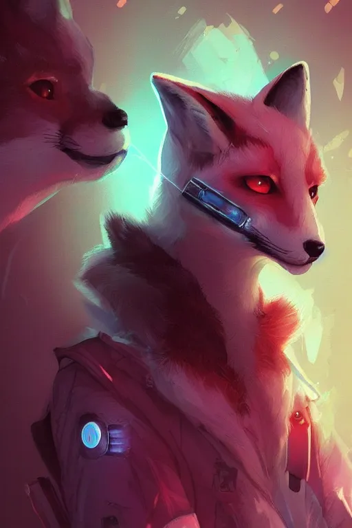 Image similar to a fox fursona, trending on artstation, by kawacy, furry art, digital art, cyberpunk, high quality, backlighting