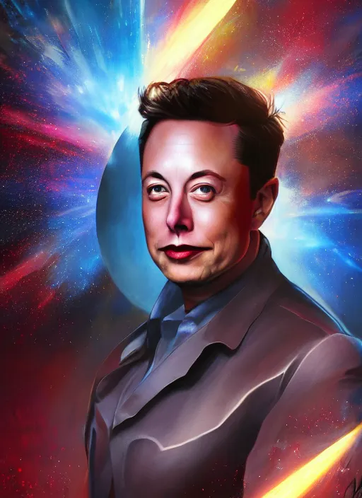 Prompt: ( ( ( hyperrealist cg an epic fantasy comic book style portrait painting of elon musk ) ) ) by ron arad, spacex, mars mission, fantasy, photorealistic, octane render, vibrant colors, unreal engine, dynamic lighting, perfect factions, very detailed faces, trending on artstation, poster, volumetric lighting, 4 k, award winning