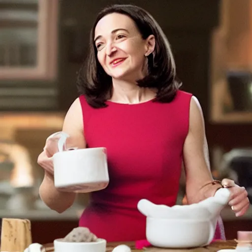 Prompt: Sheryl Sandberg in Got Milk? Ad