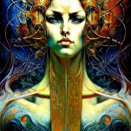 Image similar to Divine Chaos Engine by Karol Bak and Vincent Van Gogh