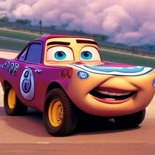 Image similar to car jesus christ chrysler as a car from cars 2, jesus, as a car from the movie cars 3, cinestill,