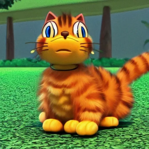 Prompt: garfield the cat as a strange pokemon, cgi