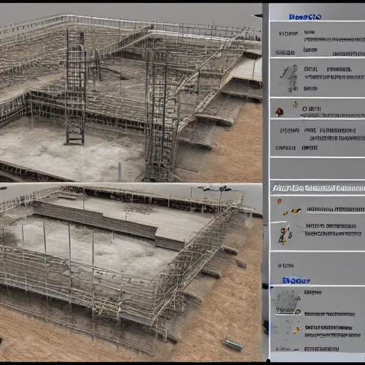 Image similar to construction site list of martials 3 d render