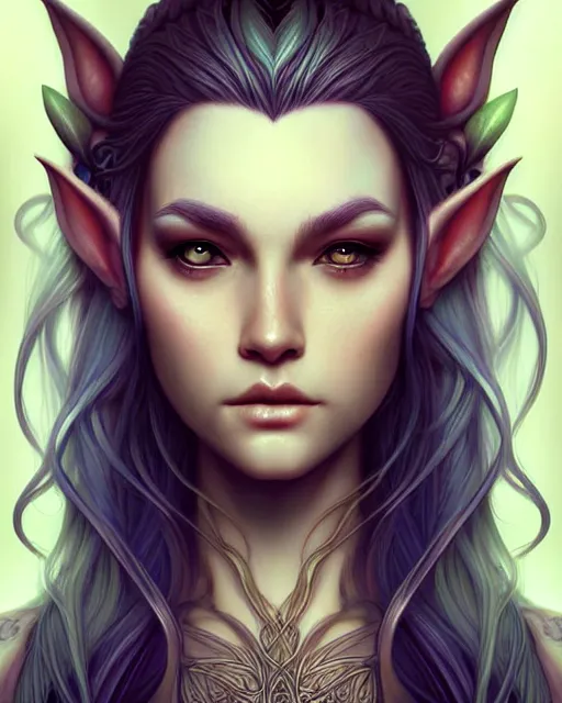 Image similar to digital art, centered portrait elven with short haire made with intricate roots, by james jean and by artgerm, by ross tran, ultradetailed, charachter design, concept art, trending on artstation,