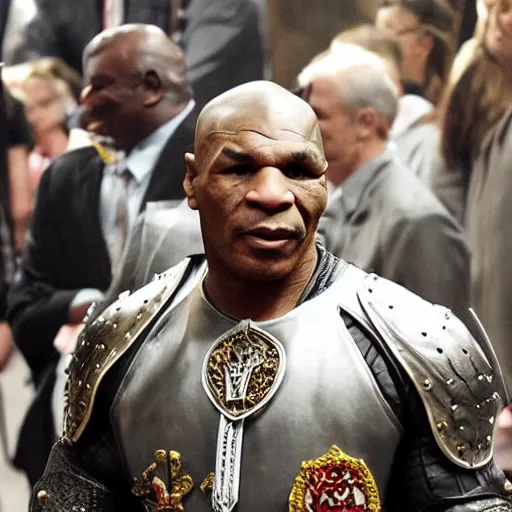 Prompt: mike tyson in knights armor