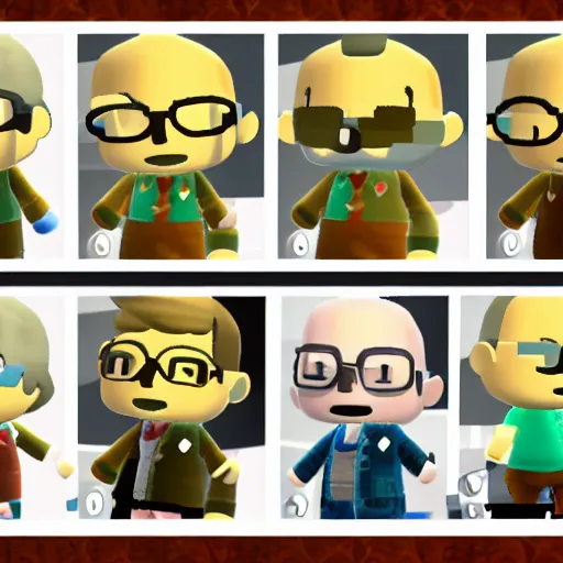 Image similar to walter white as an animal crossing character