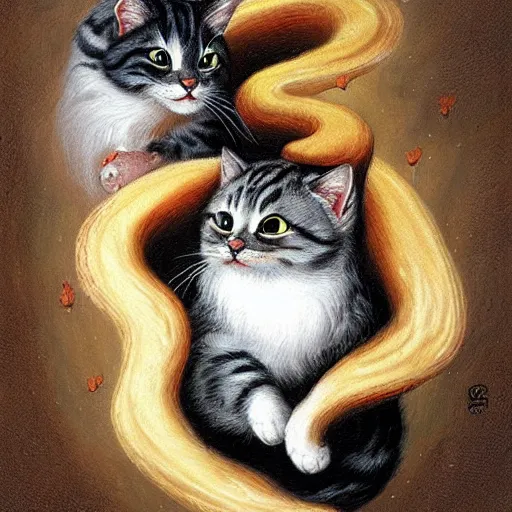 Prompt: detailled wave of cats, greg simkins