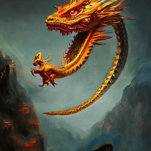 Image similar to artstation concept of a tiny chinese dragon breathing visably, small and cute dragon, bright colorful, hyperdetailed, artstation trending, world renowned artists, worth 1 0 0 0. com, historic artworks society, antique renewel, cgsociety, by greg rutkowski, by gustave dore, deviantart