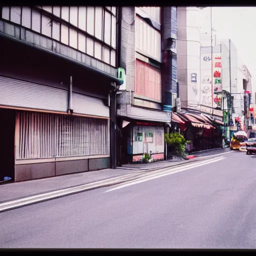 Prompt: a Fuji Pro 400H photograph of a japanese street