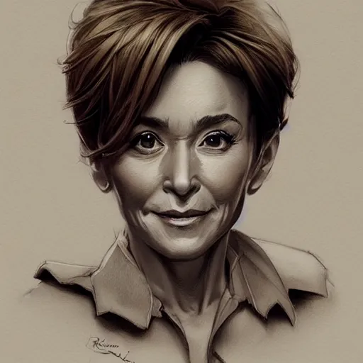 Image similar to beautiful lifelike award winning pencil illustration of judge judy trending on art station artgerm greg rutkowski j. c. leyendecker cinematic atmospheric