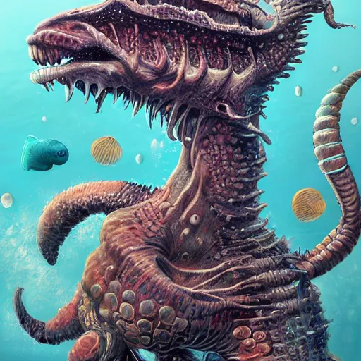 Image similar to creatures of the deep unknown, realistic, hyper detailed, illustration, trending on artstation