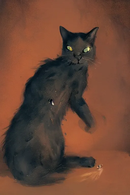 Prompt: cat art by Tony Diterlizzi, by Wangechi Mutu, by WLOP, Illustration, DSLR, Warm Color Palette, 3D, Super-Resolution, Moody Lighting , Trending on artstation, artstationHD, artstationHQ, 4k, 8k