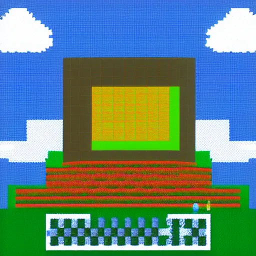 Prompt: Pixel art of a lucid dream research institution, 8bit