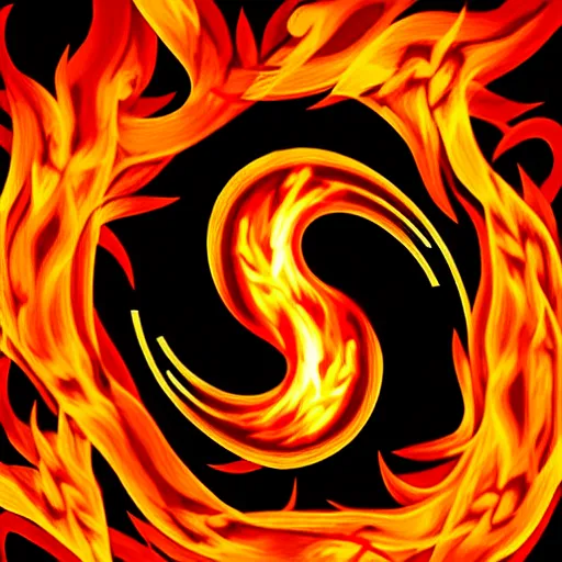 Image similar to logo spinning fire, illustration, smooth, flat colors