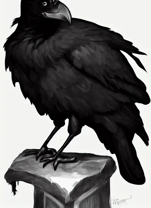 Image similar to an anthropomorphic raven dressed as edgar allen poe, detailed digital art, trending on artstation