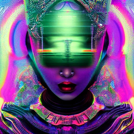 Prompt: android hybrid of human and martian of abstract. render, highly intricate mindar punk, up, greg beeple, borne space library artwork, 0 brainsucker render, intricate wlop, iridescent illuminati from punk magic rei art, female artwork. accents octane zdzisław guadosalam